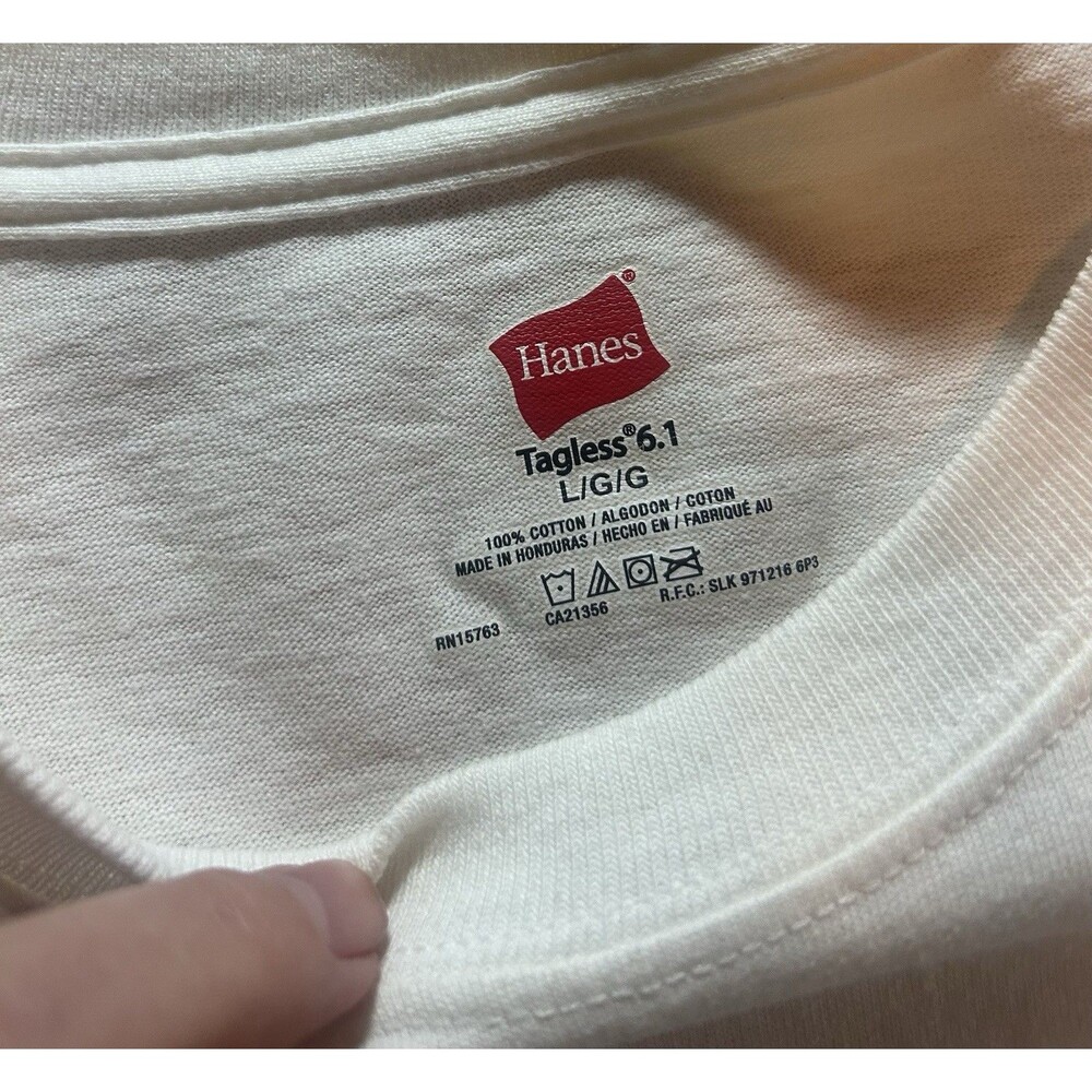 Hanes Sz L Funny Parking Meter Graphic T Shirt White 100% Cotton Humor T-shirt - Picture 4 of 9